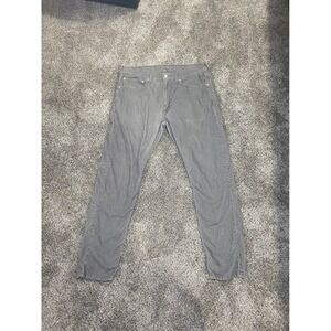Levis 512 Slim Taper Gray Corduroy Pants Mens 34x30 Charcoal Cord WaterLess